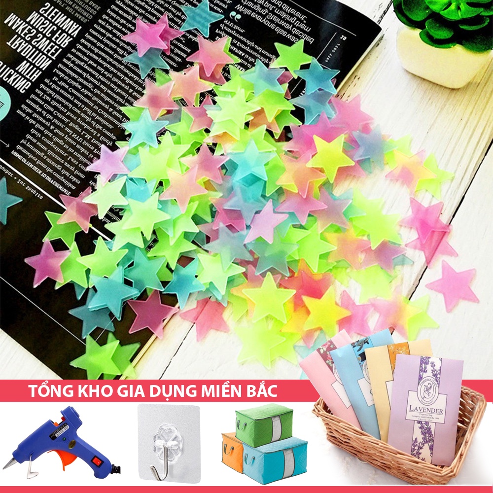 Bịch Sao Lân Tinh Dạ Quang - Sao Dính Dán Tường Hình Ngôi Sao/Bông Tuyết - Trang Trí Phòng Ngủ