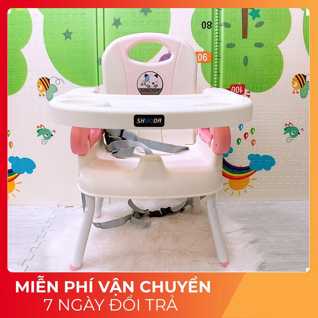 Ghế Ăn Dặm Gấp Gọn - Ghế Tập Ngồi Ăn Cho Bé Kèm Chất Sắt 3 Chế Độ Điều Chỉnh Cao Thấp