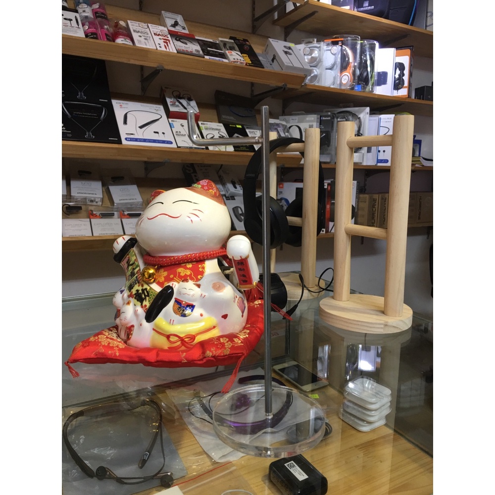 GIÁ TREO TAI NGHE INOX ĐẾ MICA - CHÍNH HÃNG PHÂN PHỐI