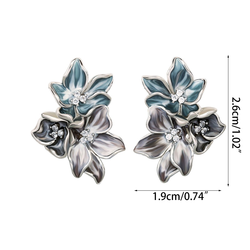 Bông Tai Hình Hoa Đính Đá Zircon Phong Cách Boho Thời Trang Cho Nữ