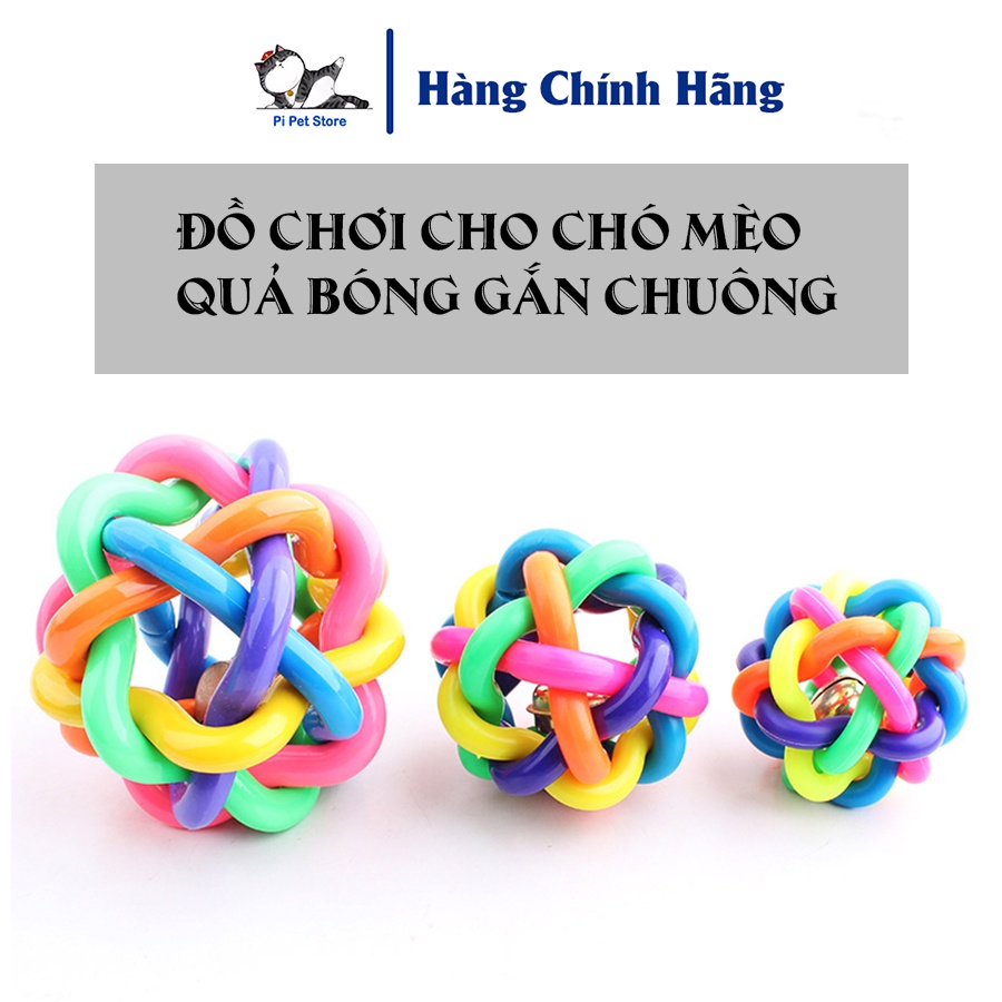 Đồ chơi cho chó mèo quả bóng 7 màu gắn Chuông bên trong