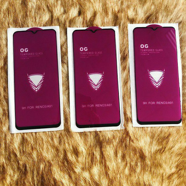 Kính cường lực OG tím dành cho OPPO Reno 3/ A91 Full màn hình, siêu chịu lực