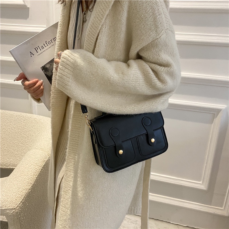 Ielgy Túi Xách Đeo Chéo Hình Vuông Thời Trang Cao Cấp Phong Cách Retro Dễ Phối Đồ