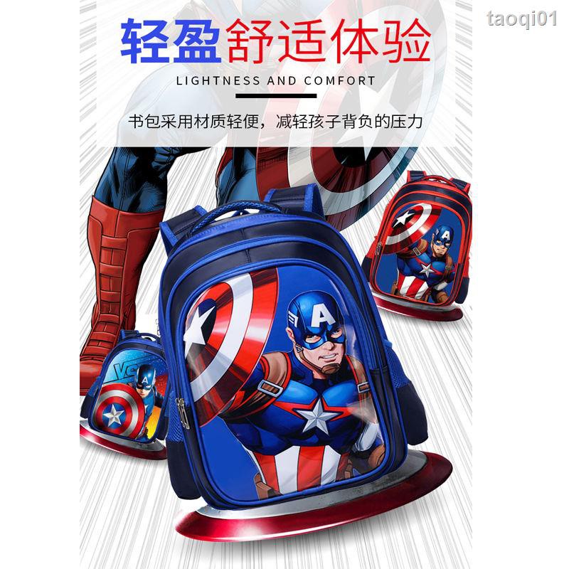 Balo Đi Học Họa Tiết Hoạt Hình Captain America Spiderman Cho Bé Trai