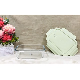Hộp đựng thực phẩm chữ nhật văn phòng cao cấp có nắp hút chân không, đa năng  - Thố thủy tinh chữ nhật