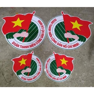 Tem lá cờ đoàn dán trang trí xe ô tô, xe tải, xe ben