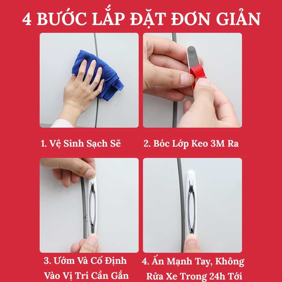 Nẹp Chống Va Đập Cánh Cửa Ô Tô - Bộ 4 Chiếc VER 2