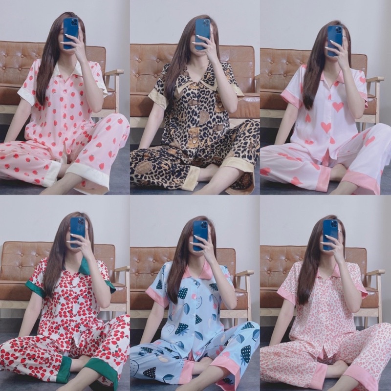 ĐỒ BỘ MẶC NHÀ - PYJAMA TAY NGẮN QUẦN DÀI HỌA TIẾT SANG TRỌNG