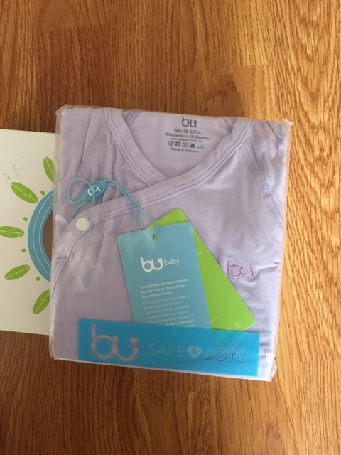 Sale bộ dài tay sơ sinh bu cài chéo  chất bamboo  kiểu trơn và hoạ tiết đám mây cho bé