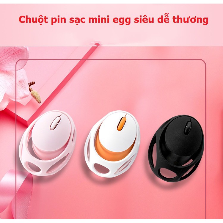 Chuột không dây dùng pin sạc mini egg siêu dễ thương