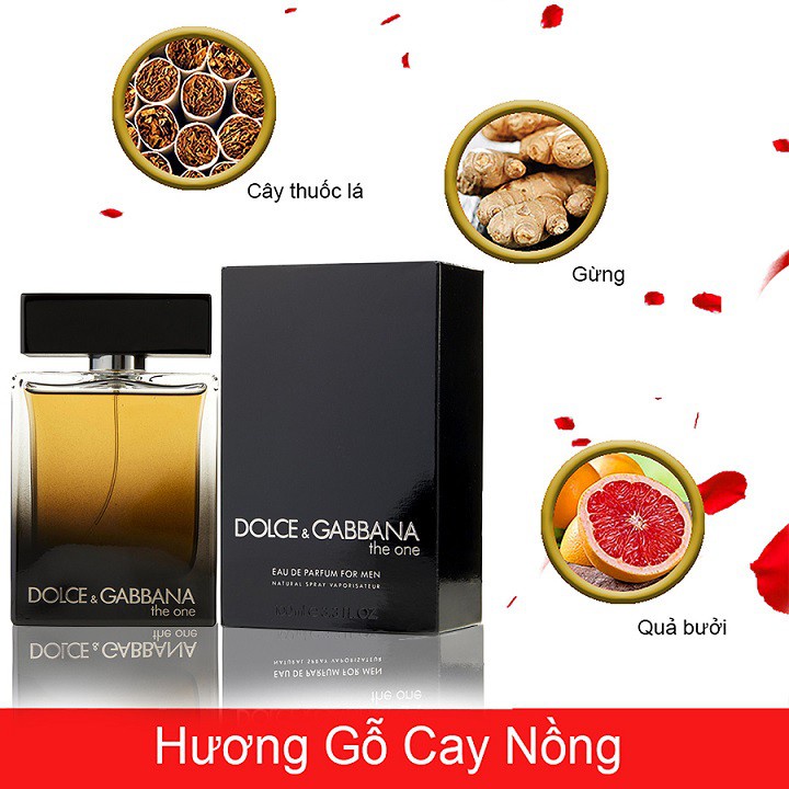 Nước Hoa Nam Cao Cấp DOLCE & GABBANA THE ONE 100ML - Hương thơm Nam tính Cuốn hút Mạnh mẽ - Lưu hương từ 6 -8 tiếng