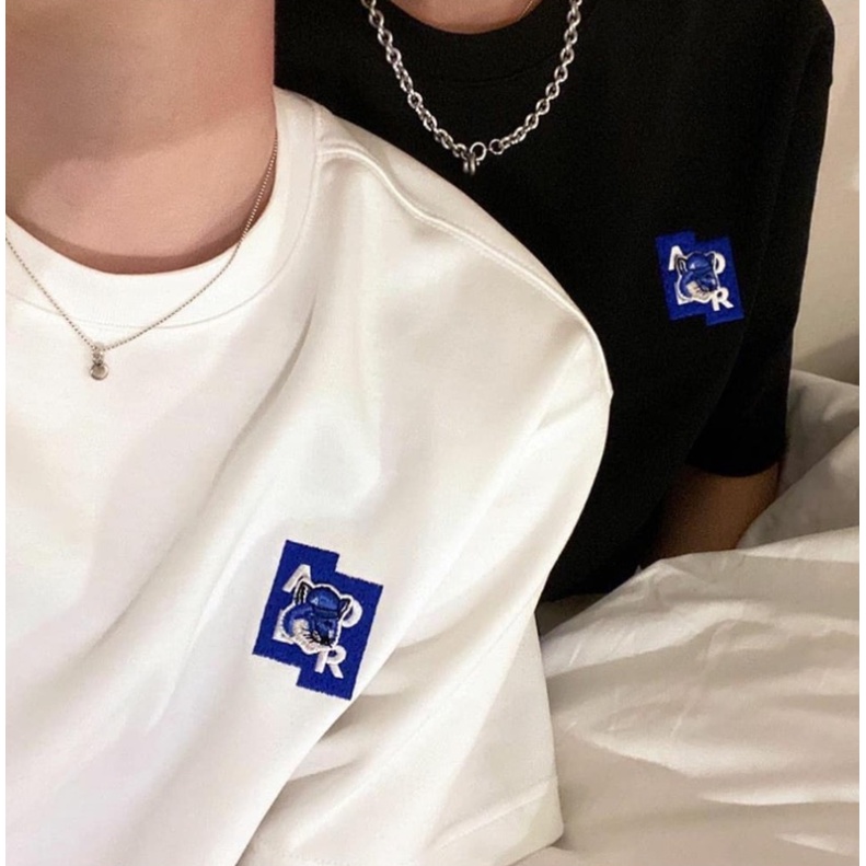 Áo Thun Ngắn Tay Thêu Chữ Và Hình Cáo Nhỏ Phong Cách Đường Phố Cho Nam Và Nữ