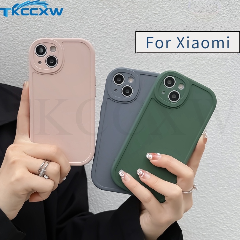 Ốp Điện Thoại Silicon Mềm Nhám Màu Trơn In Hình Đôi Mắt Thiên Thần Cho Xiaomi Civi 1S Mi 8 10 11 12 Pro Mi 10 11 Lite Mi 9 10S 12X 11