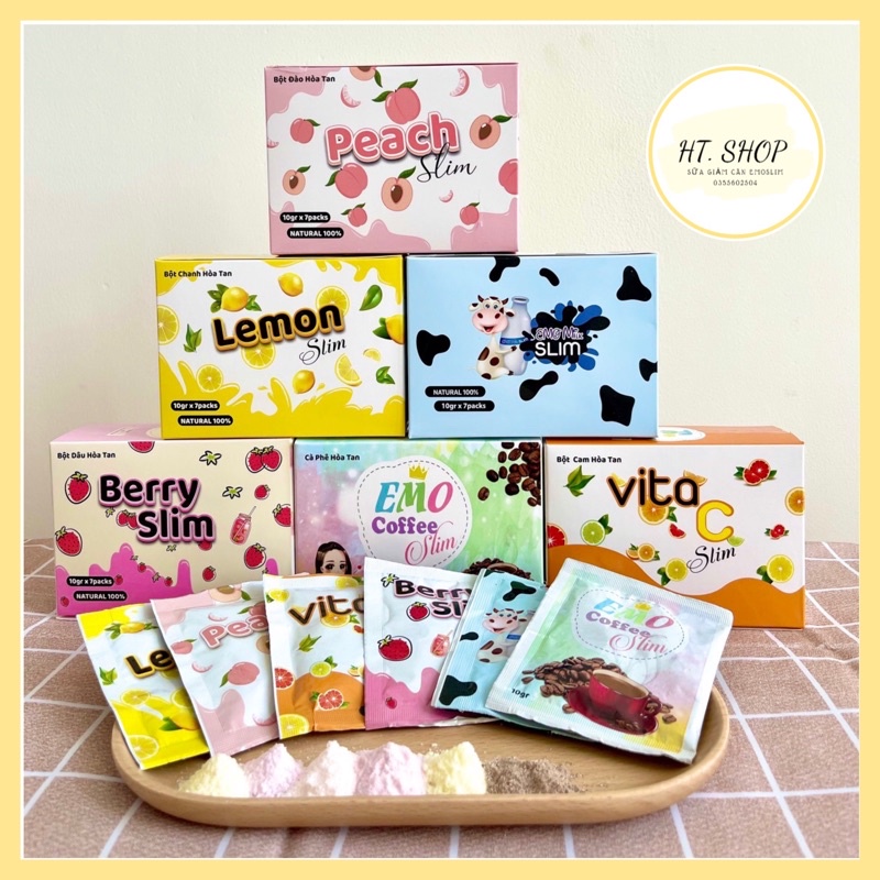 [FreeShip] EmoSlim 6 Vị NƯỚC GIẢM CÂN DETOX GIẢM 1-5kg sau 7 ngày / Cam kết chính hãng ( Tặng kèm quà )