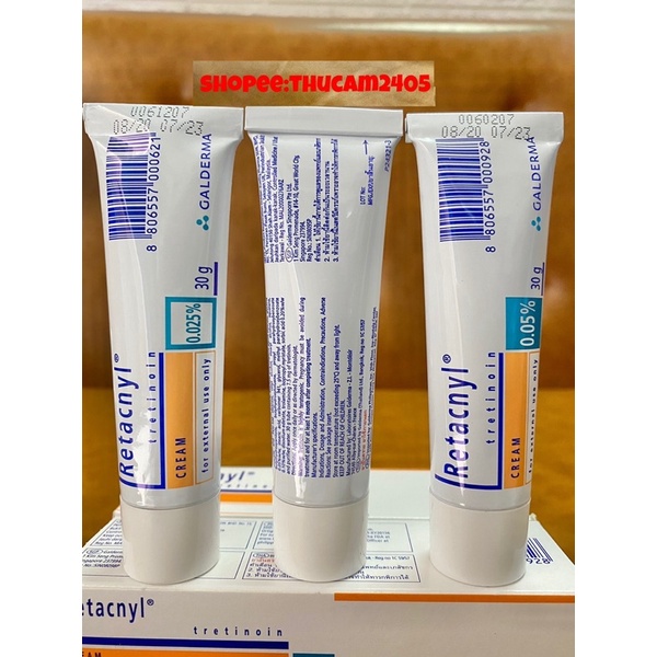 Kem  giảm mụn ,da sần sùi,chống lão hoá da Retacnyl 0.025% - Retacnyl tretinoin 0.05%.