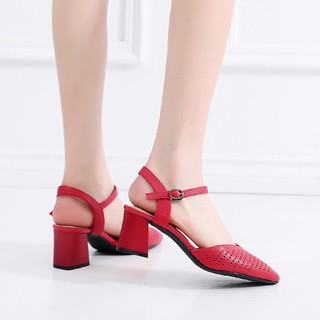 Sandal Cao Gót Nữ Cao 6cm Da Cao Cấp
