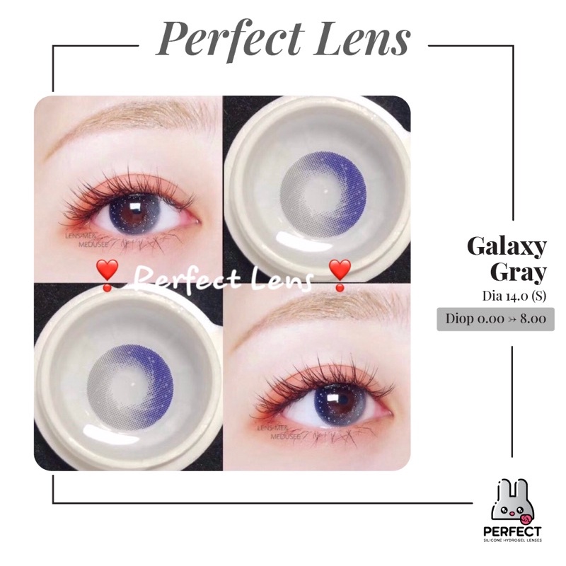 Lens Mắt , Kính Áp Tròng GALAXY GRAY Có Độ Cận và Không Độ , DIA 14.0 , Cho Nhạy Cảm Giá Sale