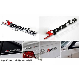 Tem chữ SPORT kim loại trang trí ô tô xe máy phong cách