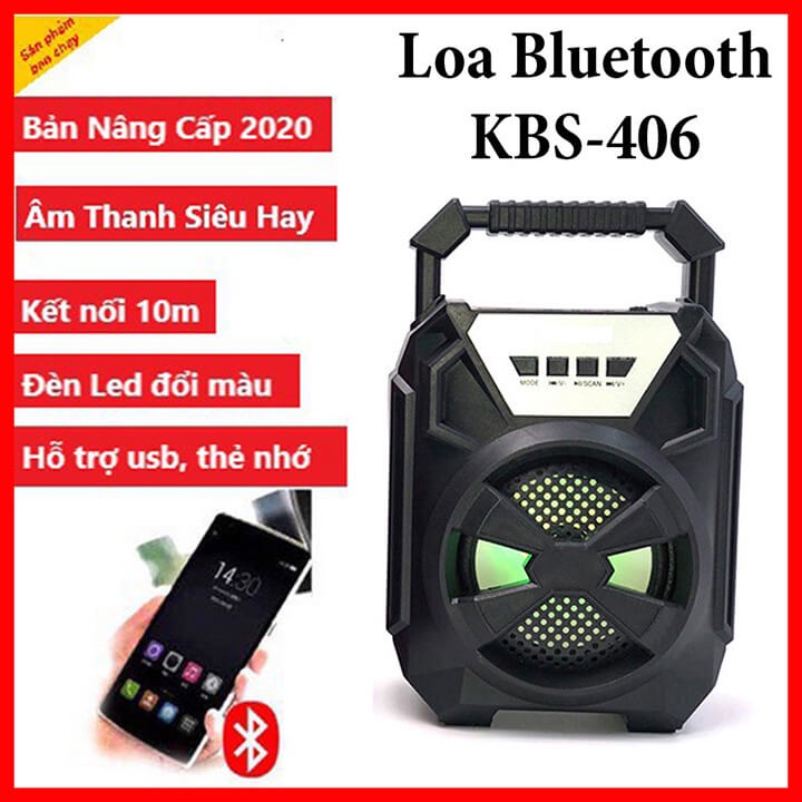 Loa Bluetooth mini xách tay nhỏ gọn âm thanh siêu hay đèn led nhấp nháy, Hỗ trợ cắm thẻ nhớ, USB, Nghe Radio