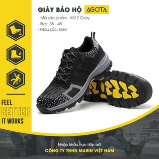 Giày bảo hộ lao động AGOTA A512 siêu bền màu đen, kiểu dáng thể thao
