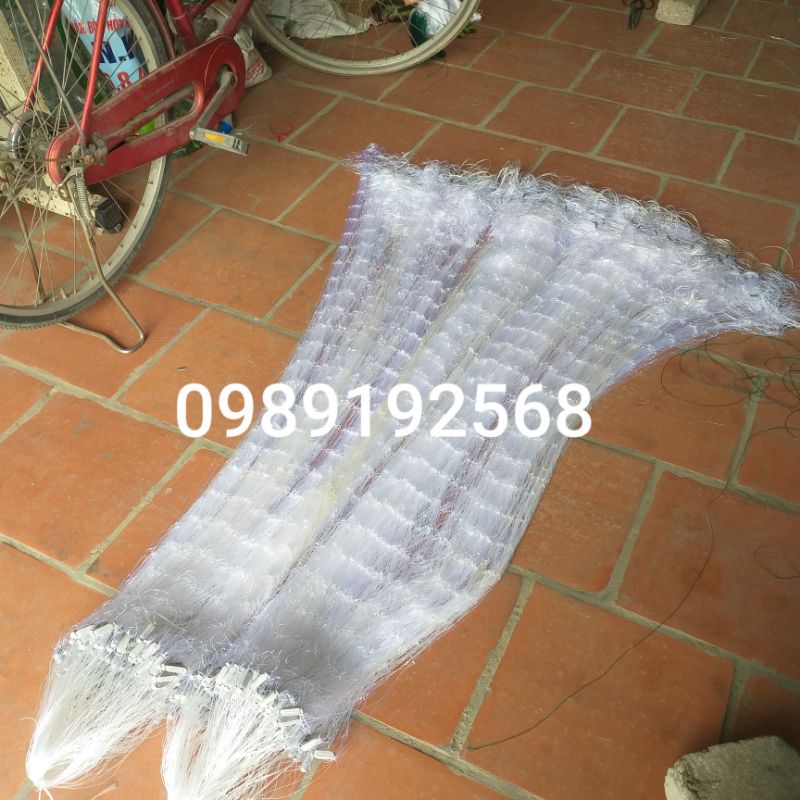 lưới đánh cá 3 màn then 6 làm bằng lưới dù nhật cao 1,5m dài 50m