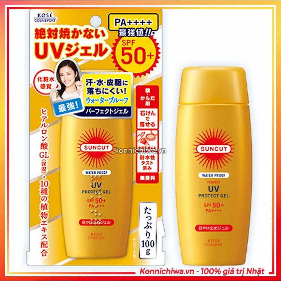 |Hàng Nhật Chính Hãng| Kem chống nắng Kose Suncut Super Waterproof UV SPF50+ PA++++| Kem chống nắng dạng Gel/Milk 60ml