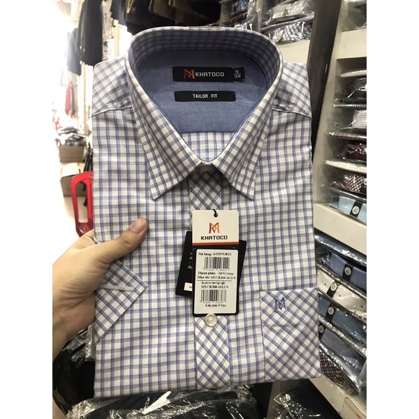 Sale 50% sơ mi ngắn tay Khatoco phom tailor fit
