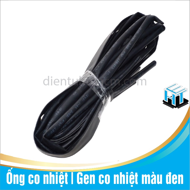 Gen co nhiệt bọc cách điện màu đen nhiều kích thước
