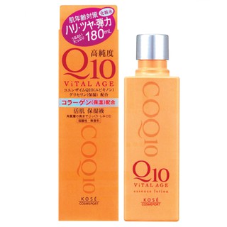 Nước hoa hồng KOSE Q10 Vital Age Essence Lotion dưỡng ẩm chống nhăn 180ml