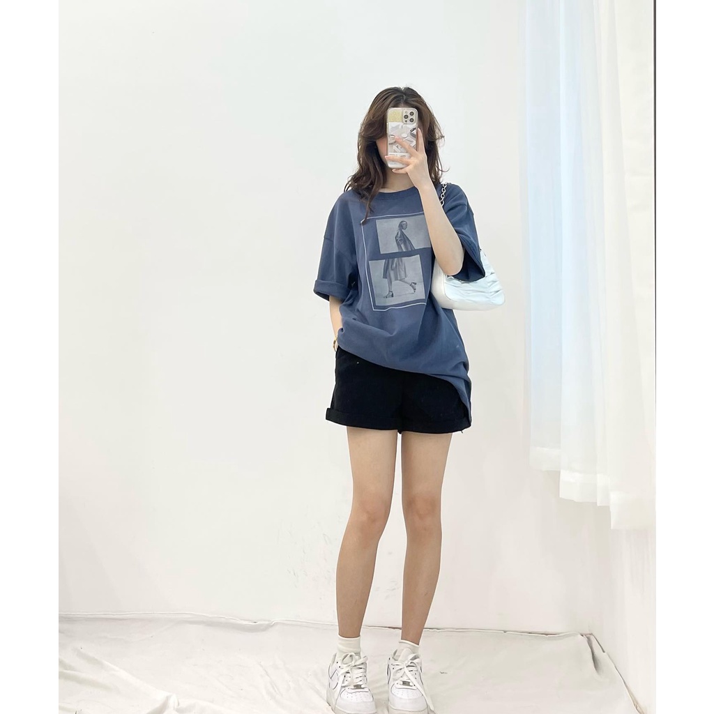 Áo thun 3158 hình cô gái cắt ngang - miho house