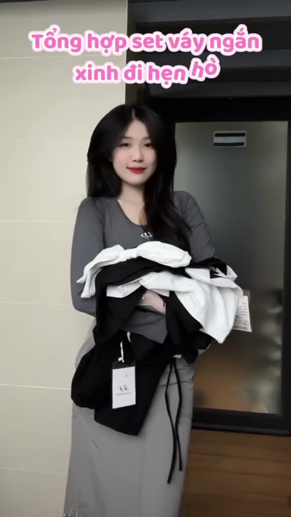 [S2.202] Set Tuyết Mưa Áo Cổ Phối Ren Nơ Khuy Bọc Mix Chân Váy Chữ A Siêu Xinh, Bộ Nữ Tiểu Thư Pha Ren Có Ảnh Thật | BigBuy360 - bigbuy360.vn