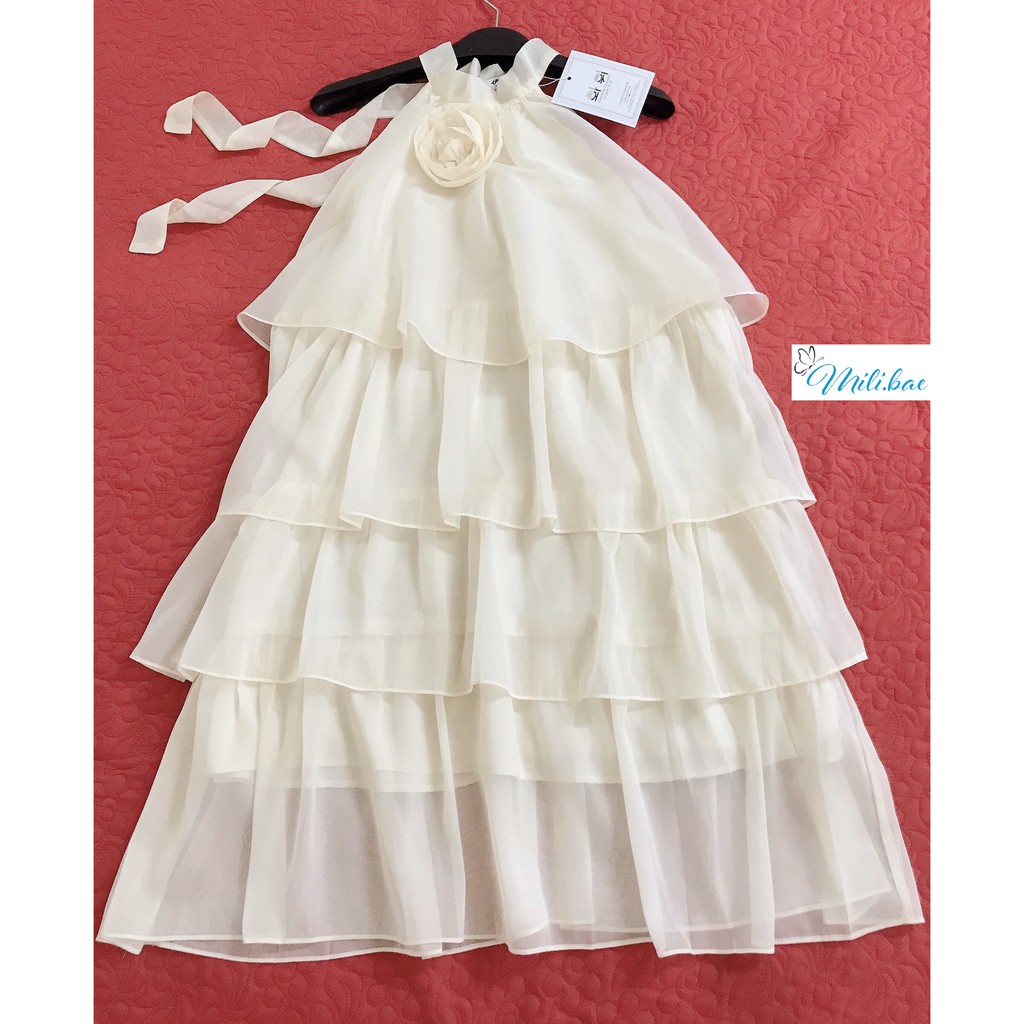 [Mã ICLN6420 giảm 20K] Váy Maxi Yếm Bèo Tầng Cổ Đính Hoa Hai Lớp Chất Đẹp Váy Đi Biển Babydoll Mili Bae (clip hình thật) | BigBuy360 - bigbuy360.vn
