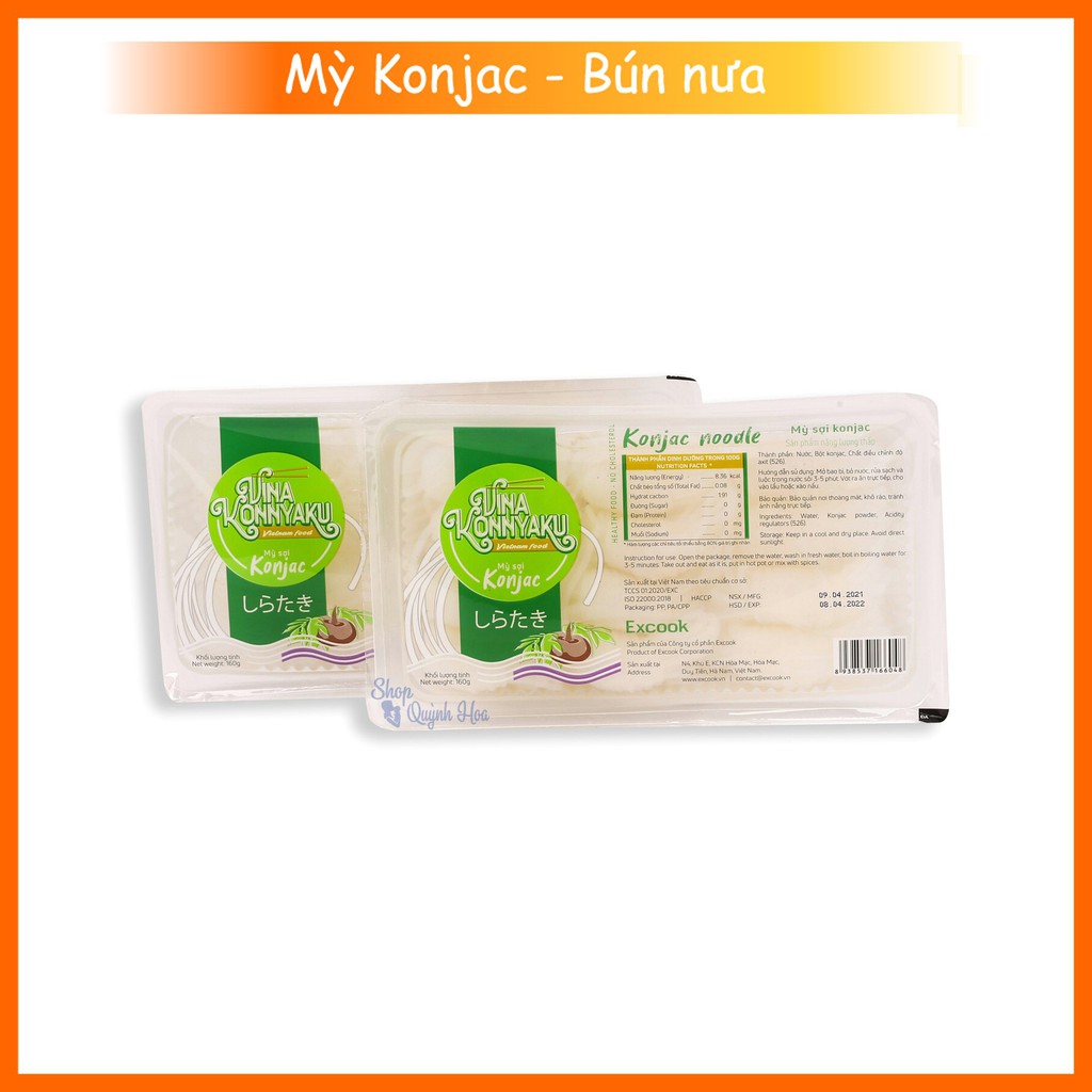 Set 2 hộp Mỳ Konjac / Bún nưa mì nưa Konjac 120g - 150g - 160g, phù hợp cho người ăn kiêng Keto - Eatclean