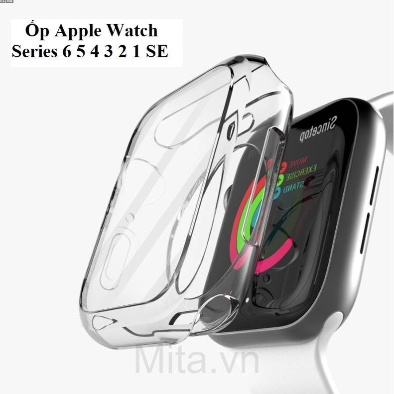 Ốp apple watch series 6 5 4 3 1 se, ốp dẻo trong suốt full body bảo vệ apple watch 38mm 40mm 42mm 44