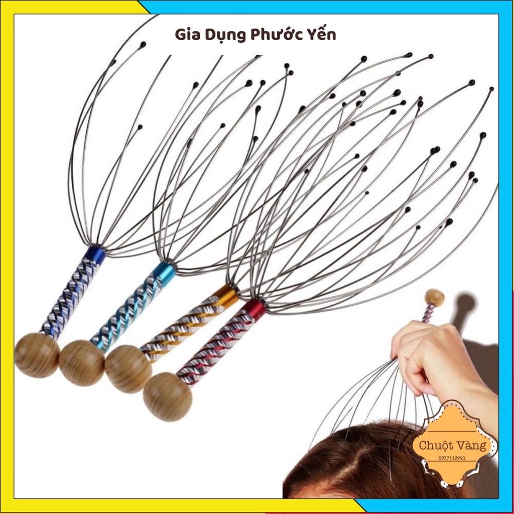 Cây gãi đầu inox 12 sợi , massage đầu thư giãn xả stress