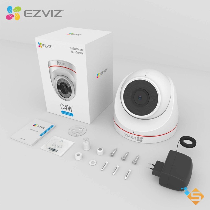 Camera WiFi Bán Cầu Ngoài Trời EZVIZ C4W 2MP 1080P Tích hợp còi và đèn chớp - Sản Phẩm Cao Cấp Từ HIKVISION