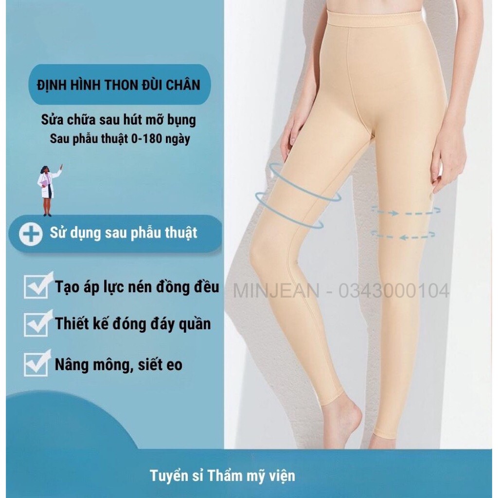 Quần Định Hình MINJEAN Q3 Giảm Mỡ Bụng Đùi Bắp Chân Sau Phẫu Thuật Hút Mỡ