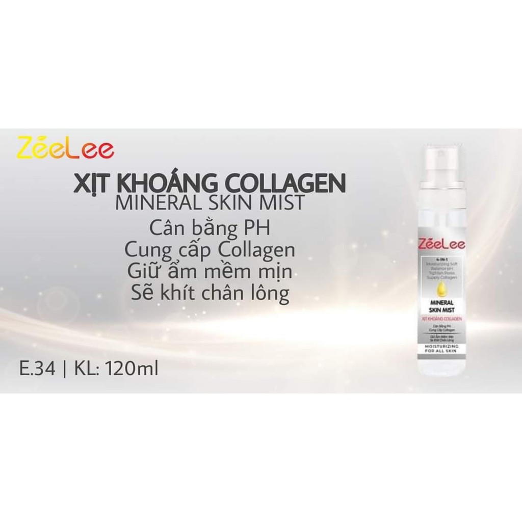 Xịt Khoáng ZEELEE Collagen (HỘP CHAI 120ML).