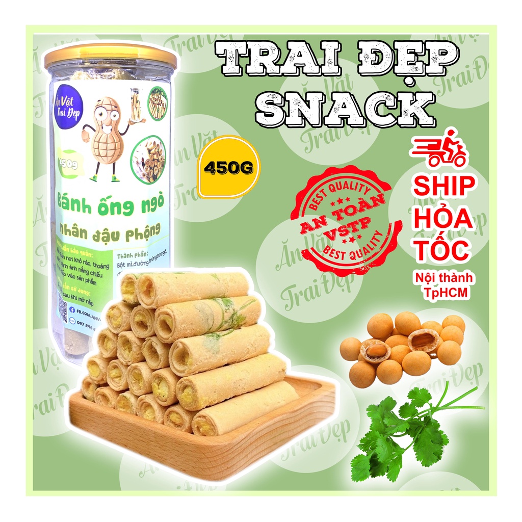 Bánh Ống Ngò Nhân Đậu Phộng Trai Đẹp 450G