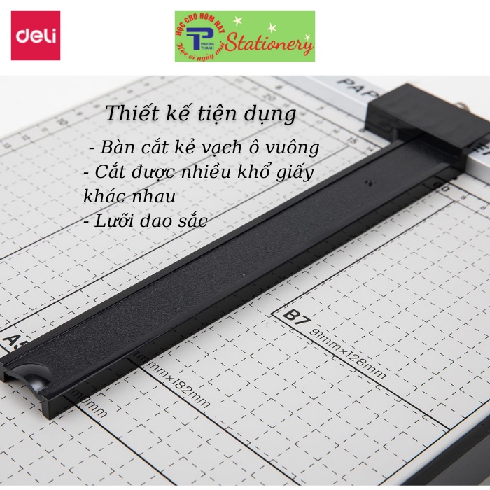 Bàn cắt giấy A4 Deli - Có thể chỉnh kích thước - Màu Trắng - 1 chiếc - E8014