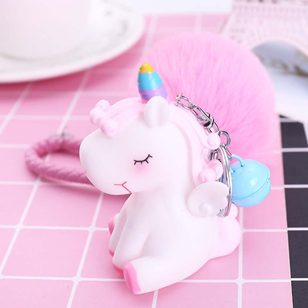 Móc Khóa Hình Kỳ Lân Bông Nhiều Màu Sắc Dễ Thương