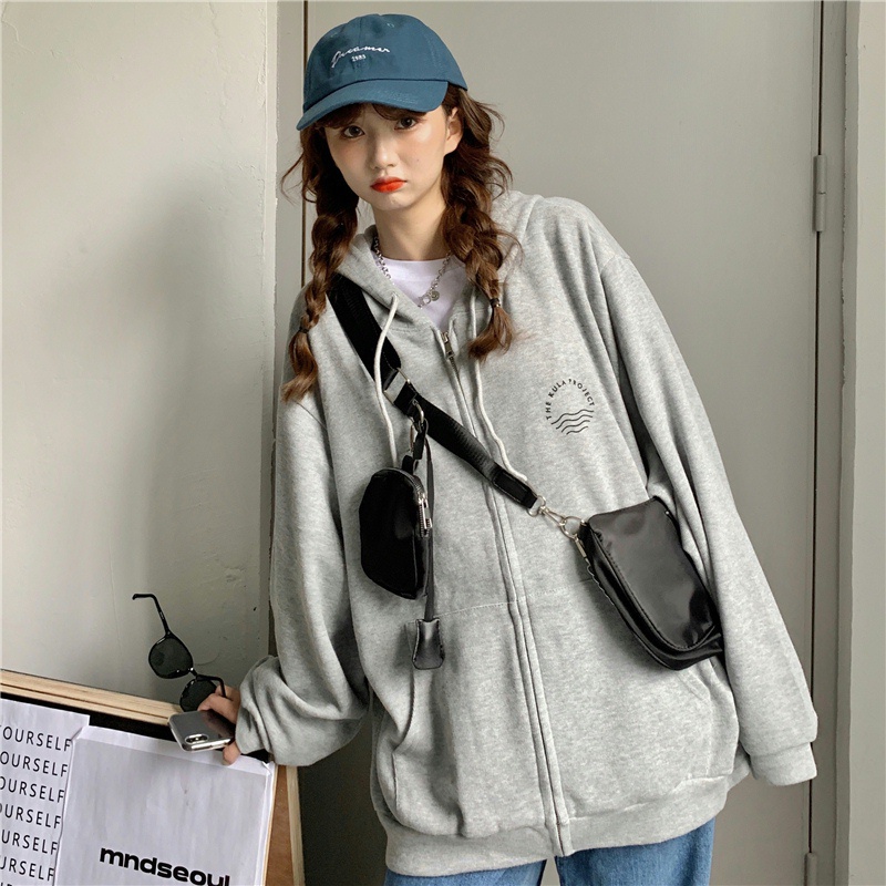 Áo Hoodie Mỏng Tay Dài Oversize Thời Trang Mùa Thu Hàn Quốc Mới