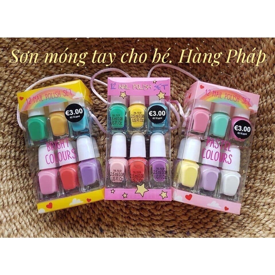 Set Sơn Móng Tay cho bé 12 Nail Polish hàng nội địa Anh