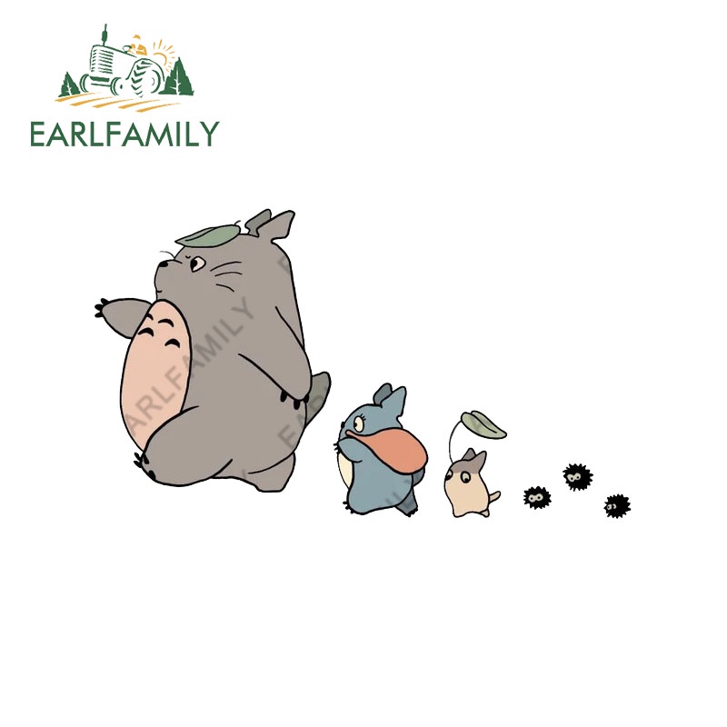 Earlfamily Đề Can vinyl Dán Xe Hơi / Cửa Sổ Xe Hơi Họa Tiết Hoạt Hình totoro Vui Nhộn Chống Thấm Nước 13cm