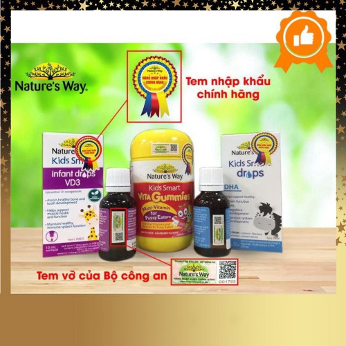 Nature's Way Kids Smart Infant Drops VD3 - Bổ Sung Vitamin D3 Cho Bé