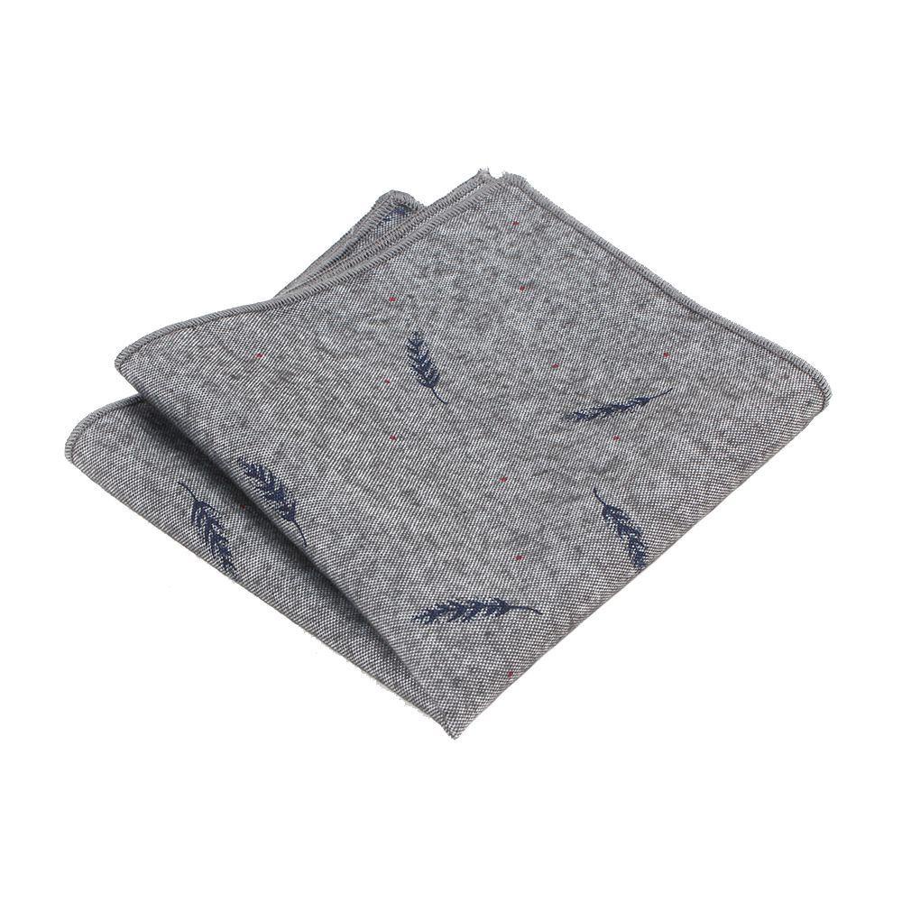 Khăn Tay Cotton Màu Ngà Họa Tiết Lông Vũ Thời Trang Cho Nam