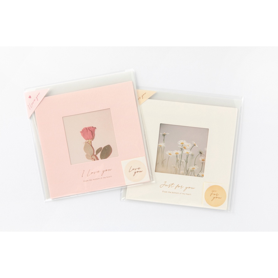 Set Thiệp ARTBOX Hàn Quốc Hình Vuông Thiết Kế Họa Tiết Hoa Hồng Trong Khung Cửa Sổ