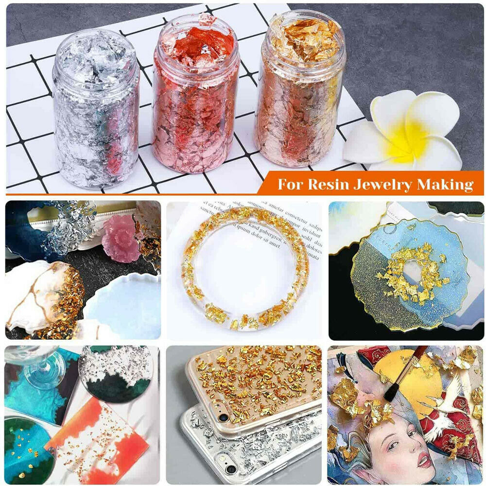 Lá Vàng / Bạc / Vàng Hồng Lấp Lánh Trang Trí Móng Tay Nghệ Thuật Diy SJHY0302 YR