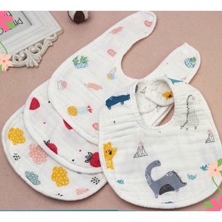 Yếm xô cúc bấm 6 lớp cao cấp cho bé