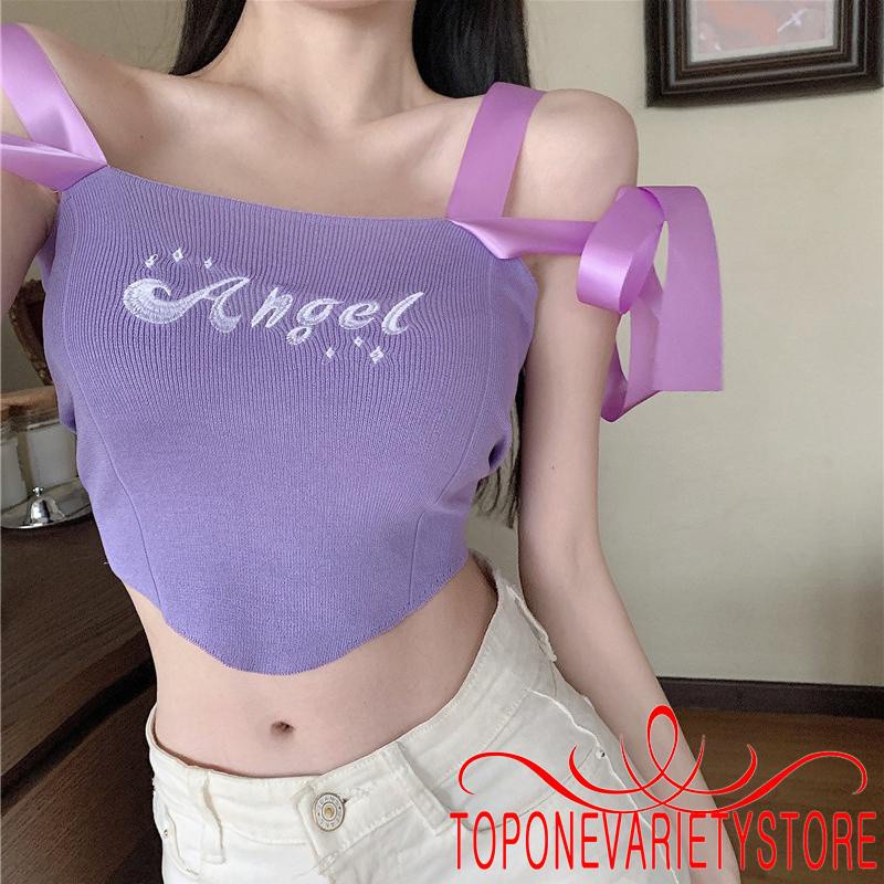 Áo hai dây Dệt Kim Thêu Chữ Thời Trang Cho Nữ | BigBuy360 - bigbuy360.vn